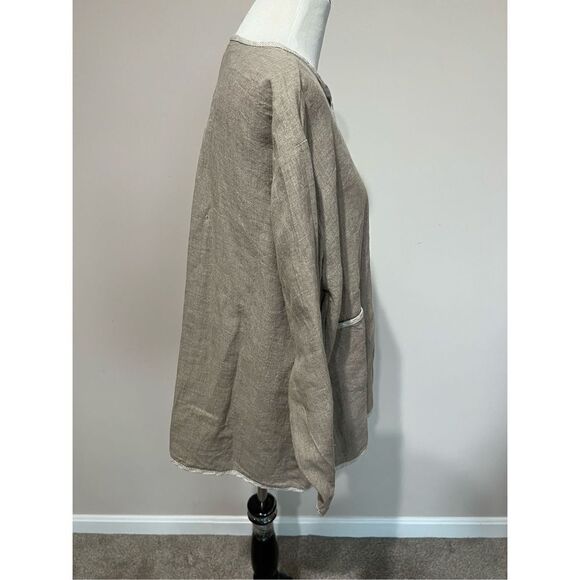 Aly Wear Linen women button up top blouse Lagenlook oversized size S - Picture 5 of 8